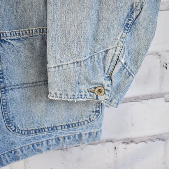 Vintage 80s Guess USA Made Blue Jean Jacket Chore Coat Barn Coat - Picture 4 of 8